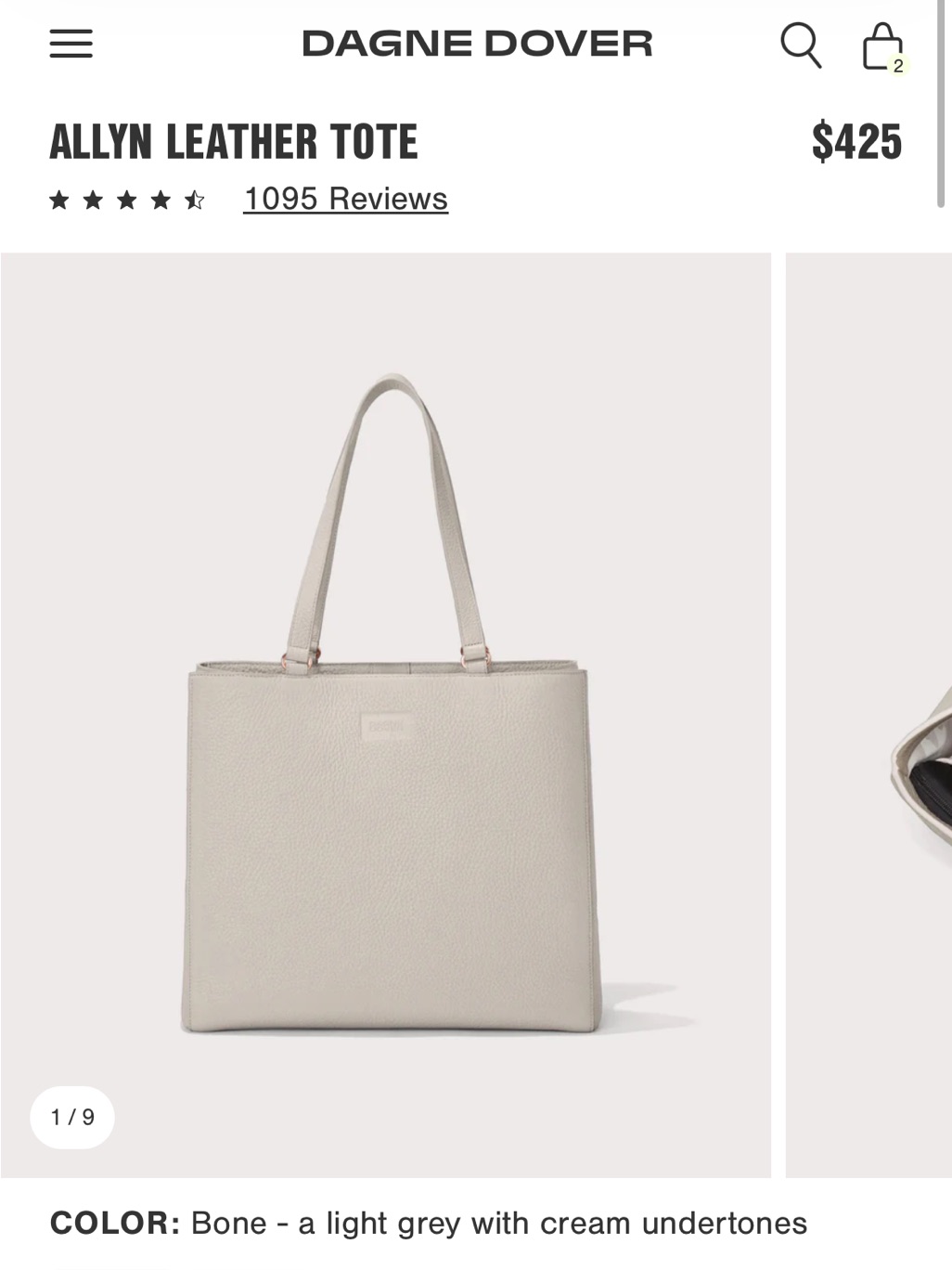 Dagne Dover Large Allyn Leather Tote
